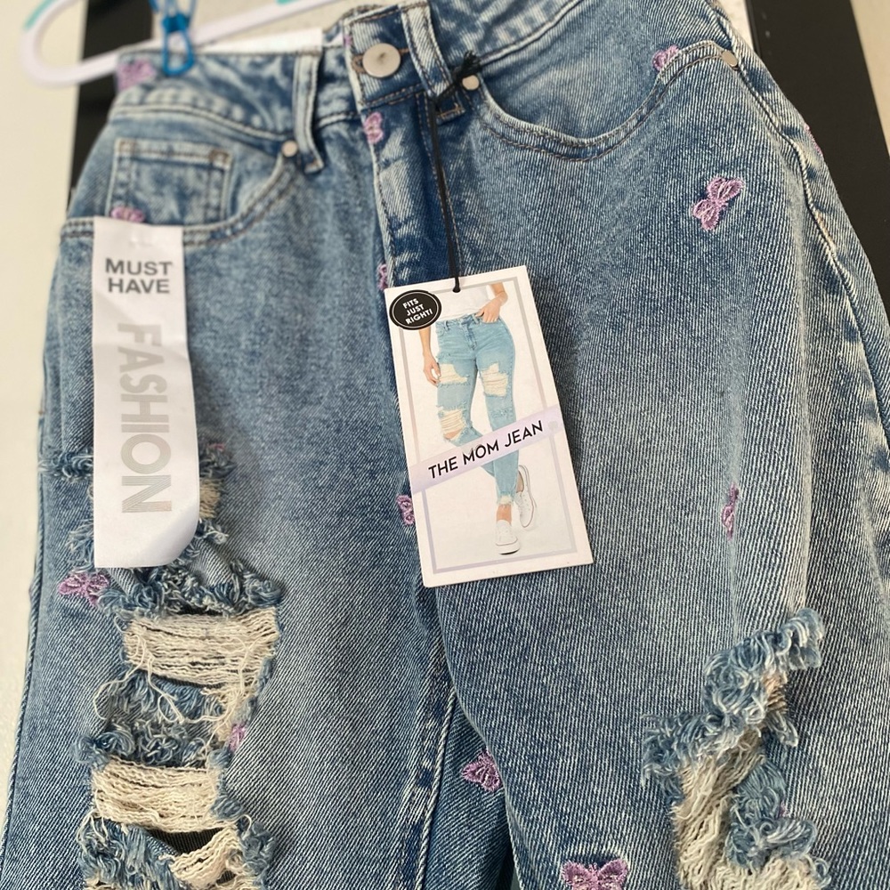 Embroidered Butterfly Jeans 🦋